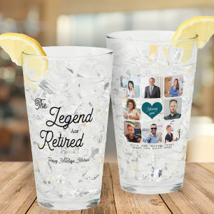 Coworker photos retirement  glass