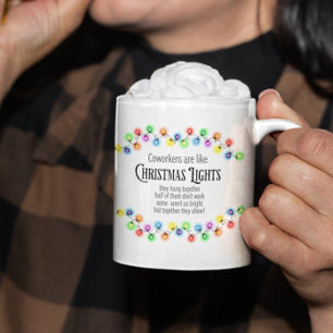 Coworkers are Like Chirstmas Lights Coworker Gift Large Coffee Mug