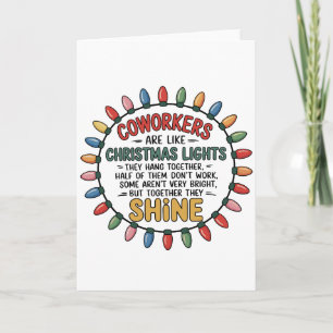 Coworkers Are Like Christmas Lights Office Work Card