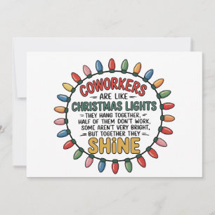Coworkers Are Like Christmas Lights Office Work Holiday Card