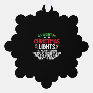 Coworkers Are Like Christmas Lights Tree Decoration Card