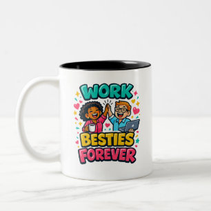Coworkers Bestie Personalized Two-Tone Mug