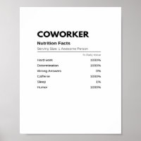 Coworkers & Colleagues Funny Nutrition Facts Essen