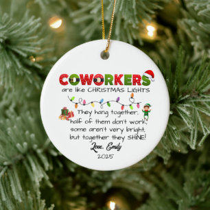 Coworkers Funny Christmas for Coworker Work friend Ceramic Ornament
