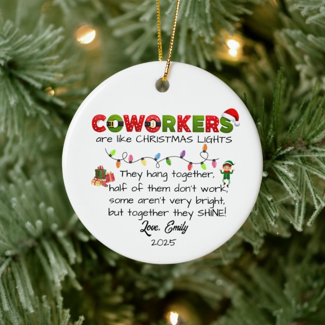 Coworkers Funny Christmas for Coworker Work friend Ceramic Ornament (Tree)