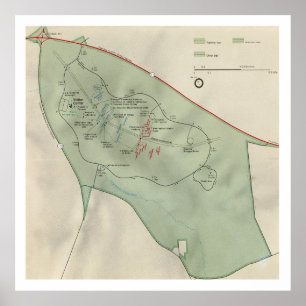 Cowpens National Battlefield Map (1990)  Poster