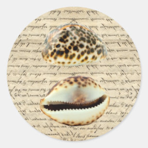 Cowrie shells classic round sticker