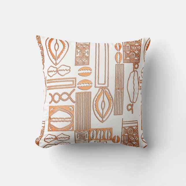 Cowrie Shells Motif  Throw Pillow (Front)