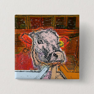 COWS 15 CM SQUARE BADGE