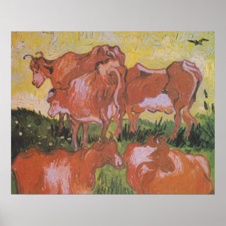 Cows (after Jordaens) by Van Gogh Poster