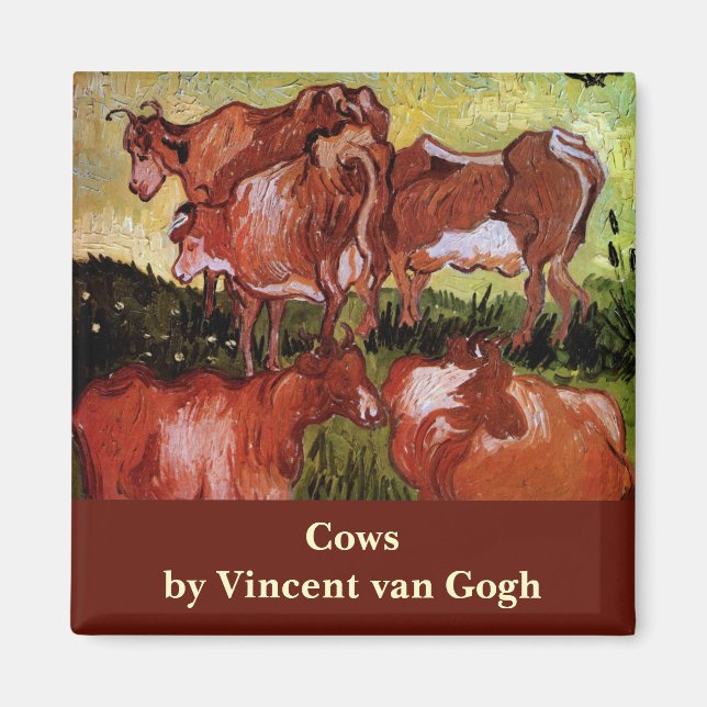 Cows (after Jordaens) by Vincent van Gogh Magnet (Front)
