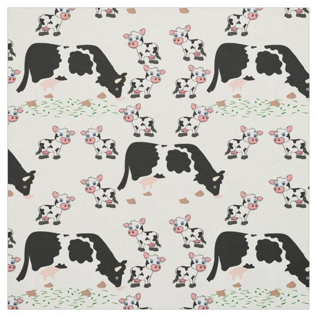 Cows And Calves Fabric (Swatch)