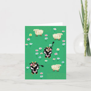 Cows and sheep  card