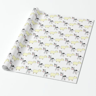 Cows and Sheep Wrapping Paper