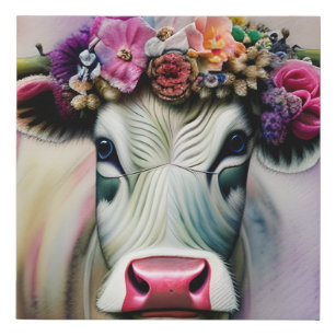 Cows are Domesticated Mammals that are Commonly ra Faux Canvas Print