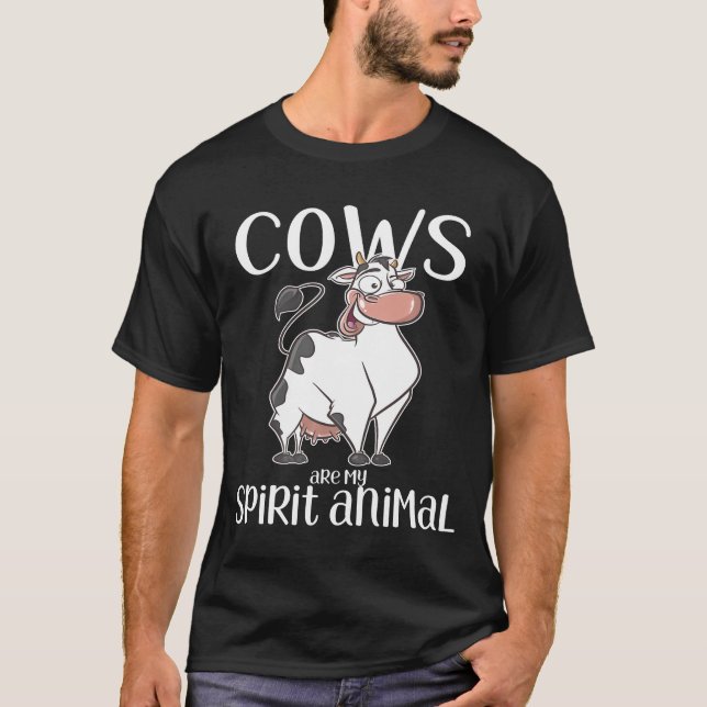 Cows Are My Spirit Animal Cow Premium T-Shirt (Front)