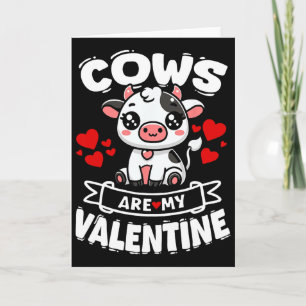 Cows Are My Valentine Toddler Kids Cute Cow Valent Card