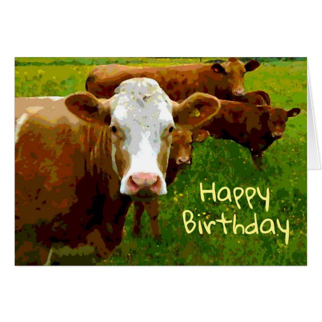 Cows Birthday card (Front Horizontal)
