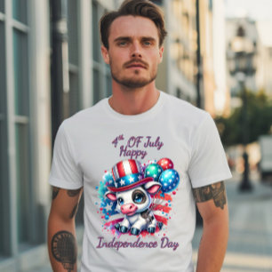 Cows Celebration With Balloons Independence Day T-Shirt