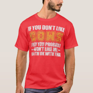 Cows Farmer Rancher Cow Lover Cow Owner Distressed T-Shirt