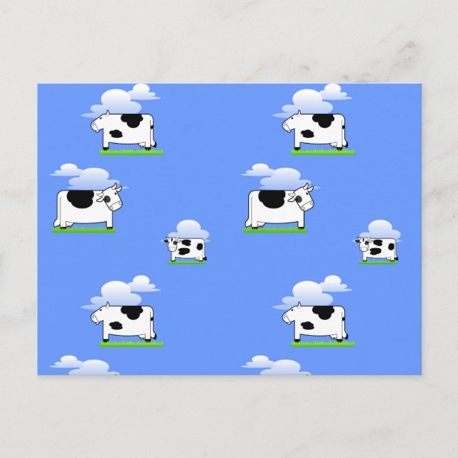 Cows Funny cute Mad Cow pattern personalised Postcard (Front)