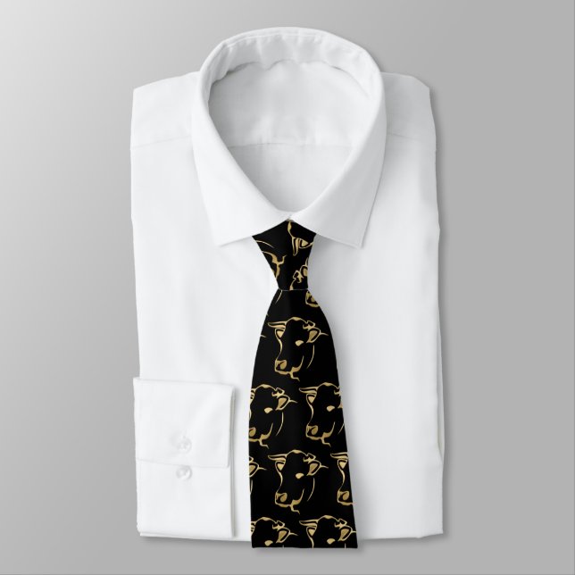 Cows Head Pattern Tie (Tied)