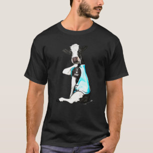 Cows Heifer Tattoos I Love Dad Sitting Fathers Day T-Shirt