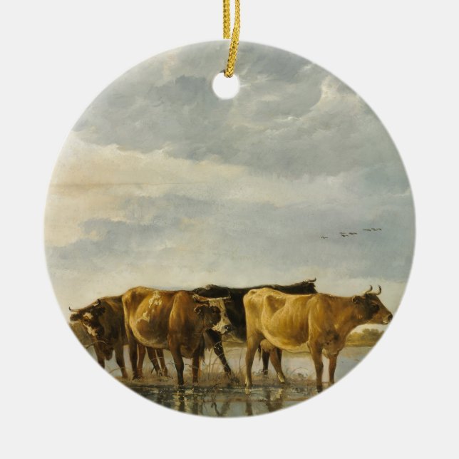 Cows in a River Aelbert Cuyp   Ceramic Ornament (Front)