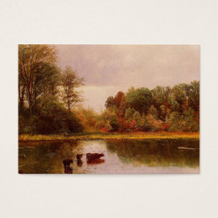 Cows In A Watering Landscape Albert Bierstadt