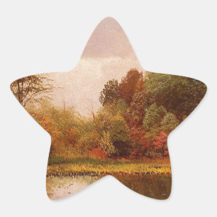 Cows in a Watering Landscape, Albert Bierstadt Star Sticker