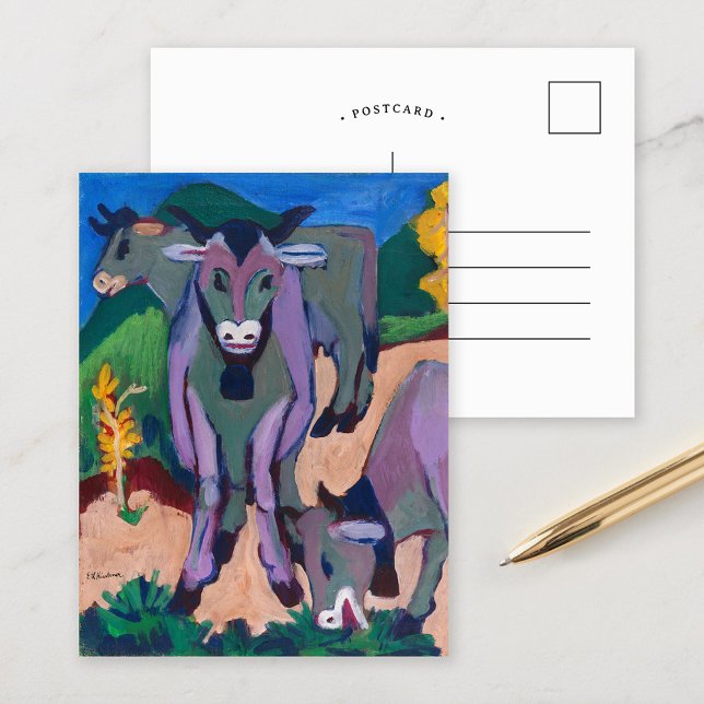 Cows in Autumn | Ernst Ludwig Kirchner Postcard (Creator Uploaded)
