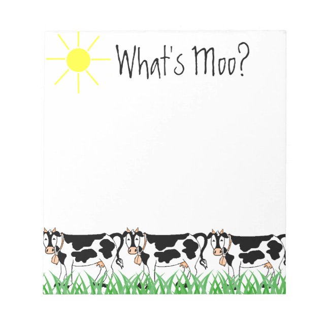Cows In Grass with Whats Moo? Notepad (Front)