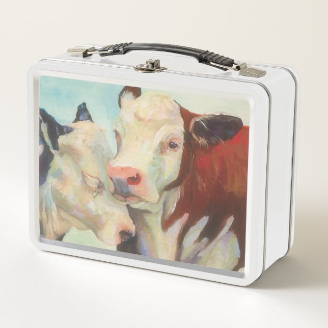 Cows In Love Metal Lunch Box (Front)