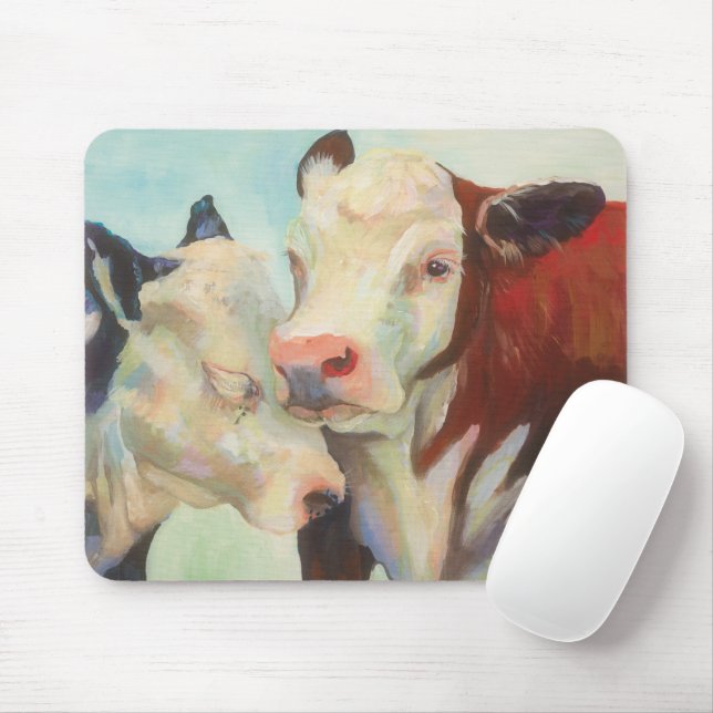 Cows In Love Mouse Pad (With Mouse)