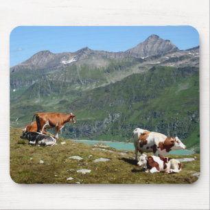 Cows In The Mountains Mouse Pad