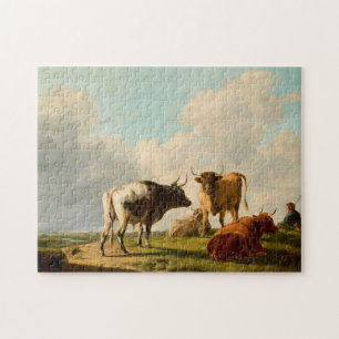 Cows in the Pasture   Eugène Joseph Verboeckhoven Jigsaw Puzzle