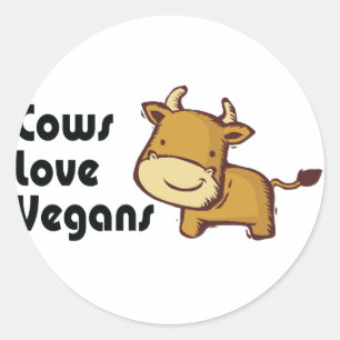 cows love vegans classic round sticker