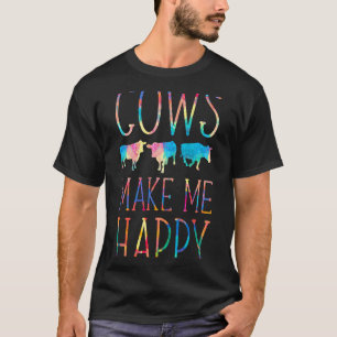 Cows Make Me Happy Painting T-Shirt