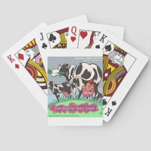 Cows Making Heavy Cream Funny Cartoon Playing Cards