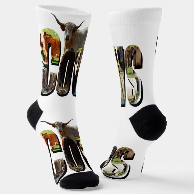 Cows Name Picture Logo With Cows,  Socks (Angled)