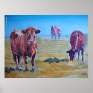 cows painting poster