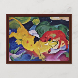 Cows, Red Green Yellow By Marc Franz Postcard