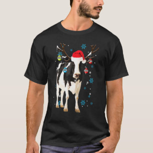 Cows Santa Christmas Xmas Lights T-Shirt