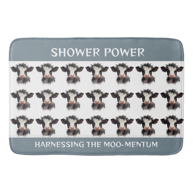 Cows Shower Power: harnessing the moo-mentum Bath Mat (Front)