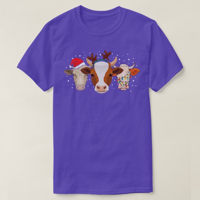 Cows Ugly Christmas T-Shirt (Design Front)