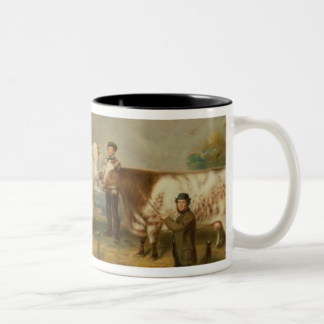 Cows with a herdsman Two-Tone coffee mug (Right)