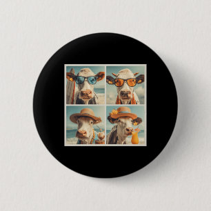 Cows With Sungles Beach Cow Animals Vacation 6 Cm Round Badge