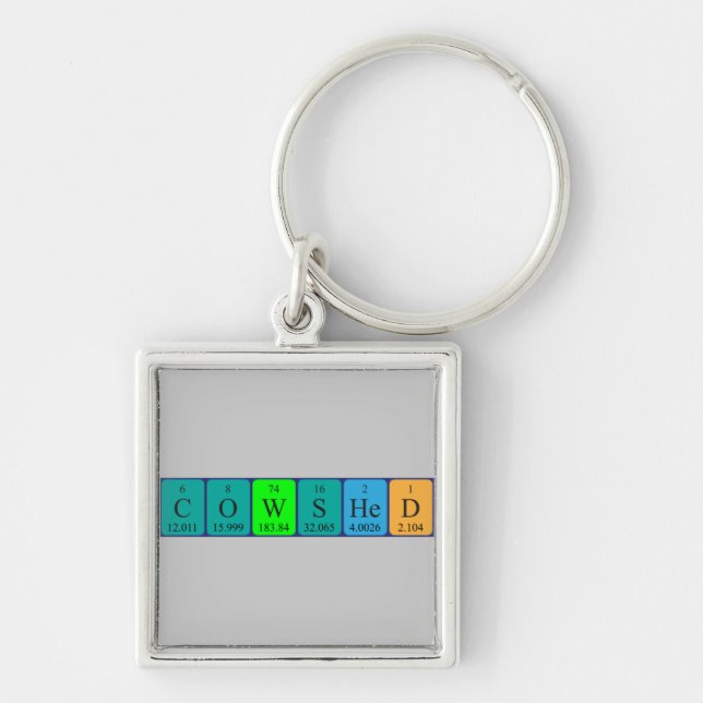 Cowshed periodic table name keyring (Front)