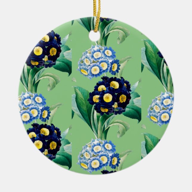 Cowslip Primrose Botanical Ceramic Ornament (Front)