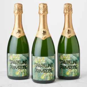 Cowslips Primula veris Sparkling Wine Label